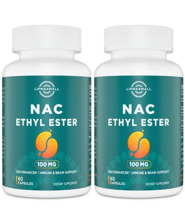 N-Acetyl Cysteine Ethyl Ester 100mg - More Absorption Than 1000mg NAC - with Glycine 600mg - Benefit Glutathione - Good for Immune System & Antioxidant for Adults NACET ( 60 Capsules - 2 Pack) 60 Count (Pack of 2)