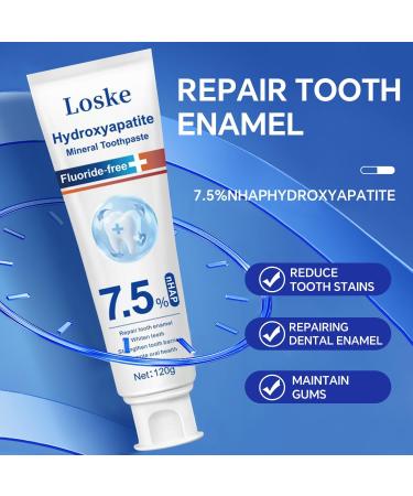 Hydroxyapatite Toothpaste for Stronger Teeth Natural Remineralization Formula Fluoride Free Whitening and Enamel Protection for Sensitive Teeth (1) - Buy Online on GoSupps.com