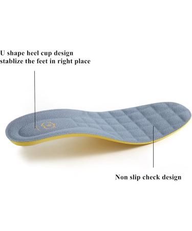 Memory Foam Shoe Inserts for Men|Arch Support Insoles for Heel Pain & Plantar Fasciitis|Premium Comfort for Running & Work (Grey 9.5 - Buy Online on GoSupps.com