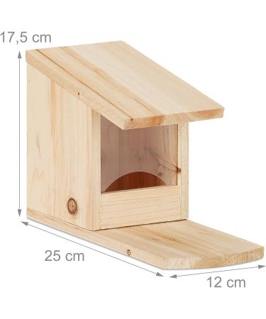 Relaxdays Squirrel Feeder for Placing Wood Weather-Resistant HxWxD: ca 17.5 x 12 x 25 cm Natural - Buy Online on GoSupps.com