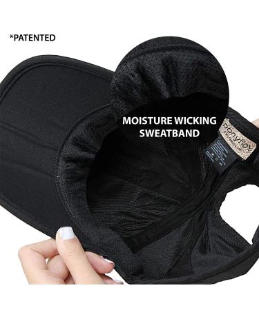Ponyflo Active Ponytail Hat for Women - High Ponytail Baseball Cap in Black - Buy Online on GoSupps.com