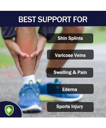 Thoxcare Calf Compression Sleeve - 2 Pairs Medium, Beige/White | Leg Support Compression Socks for Running, Shin Splint, Varicose Veins - Pain Relief for Men and Women - Buy Online on GoSupps.com