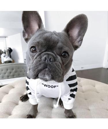 FrenchyB French Bulldog Hoodie Stylish Dog Warm Hoodie | Fashion Outfit for French Bulldog Small Medium Large (Medium White) M White - Buy Online on GoSupps.com