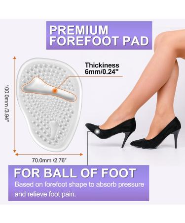 6 Pairs Women's Clear Gel Ball of Foot Cushions Metatarsal Pads - High Heel Inserts for All-Day Comfort and Pain Relief - Buy Online on GoSupps.com