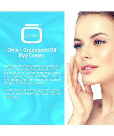Omic Under Eye Cream - 0.5 fl oz / 15ml - For Puffiness and Bags Under Eyes Anti-aging Eye Cream with Jojoba Oil and Grapeseed Oil Vegan Cruelty Free Paraben Free Made in USA - Buy Online on GoSupps.com