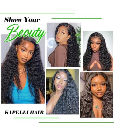 18 Inch Water Wave Brazilian Virgin Human Hair Lace Frontal Closure - HD Transparent Lace Frontal, Bleached Knots, Pre Plucked, with Baby Hair - Buy Online on GoSupps.com