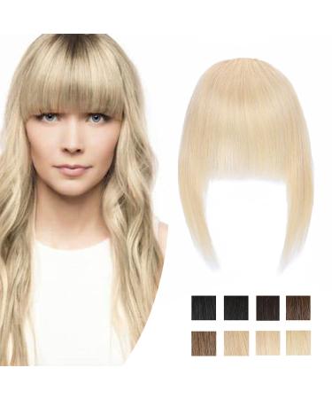 Sego clip in pony hair part real hair bangs 100% remy hair one piece extensions fringe extension of course platinum blonde#60 curved pony-6 "(15cm) -14g