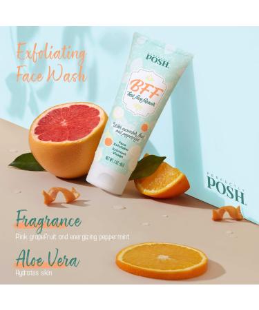 Perfectly Posh Exfoliating Face Wash 3 fl. oz with Pink Grapefruit, Peppermint, & Cucumber Fruit Flavor - Best Face Forever (BFF) Gentle Scrub for Refreshed & Hydrated Skin - Buy Online on GoSupps.com