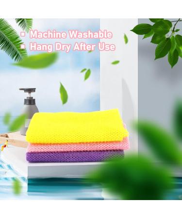 UNWUI 3 Pcs African Exfoliating Net 31.5 Inch Long Body African Net Sponge Exfoliating Washcloth Towels Body Back Scrubber for Daily Shower Bathing Exfoliating (Light Color) - Buy Online on GoSupps.com