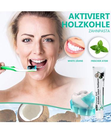 Activated Charcoal Toothpaste - Natural Black Toothpaste for Whiter Teeth - Coconut Activated Carbon - 2 Pack (120g) - International Shipping Available - Buy Online on GoSupps.com