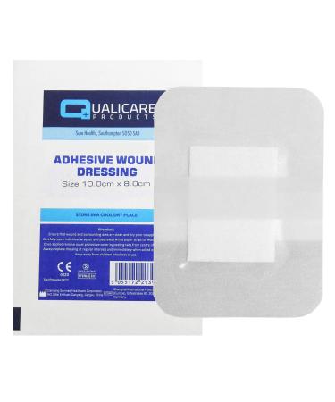 Qualicare 25 X 10CM x 8CM PREMIUM STERILE FIRST AID ADHESIVE WOUND CUT FABRIC LARGE PLASTER DRESSINGS