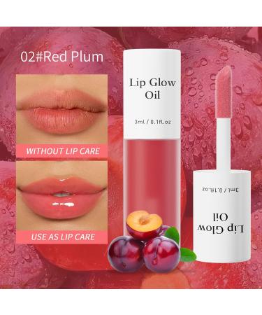 2 Seasonal Fruit Flavored Lip Oils - Delivers A Lustrous Sheen with Continuous Nourishing Care Red Plum One Size One Size Red Plum - Buy Online on GoSupps.com