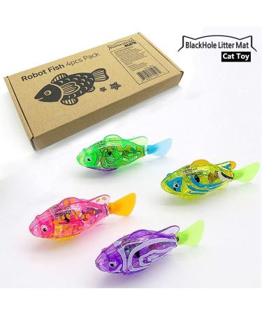 Interactive Swimming Robot Fish Toy for Cat with LED Light (4 pcs) BlackHole Litter Mat Cat & Dog Toy to Stimulate Your Cat's Hunter Instincts - Buy Online on GoSupps.com
