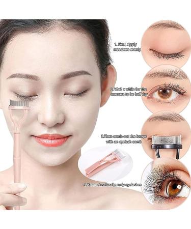 5 in 1 Eyelash Applicator Tool Set - Portable Eyelash Curler & Tools for Women/Girls - Pink | International Shipping - Buy Online on GoSupps.com