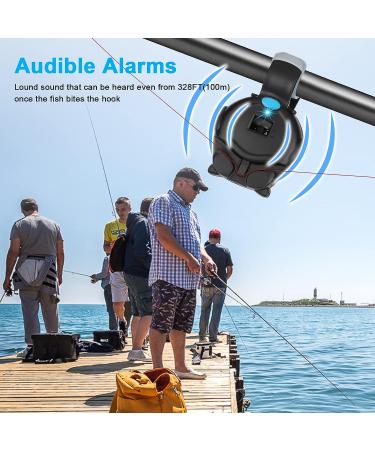 4PCS LED Fishing Bite Alarm Indicator | Sensitive Electronic Sound Alert | Adjustable Volume | Clip On Fishing Rod | Day/Night Fishing - Buy Online on GoSupps.com