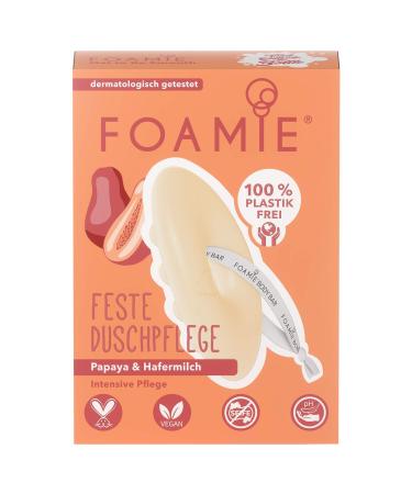 Foamie Solid Shower Gel with Papaya & Oat Milk | Vegan Plastic-Free & Silicone-Free | Massage Effect for Intensive Care (80g Pack of 2) - Buy Online on GoSupps.com