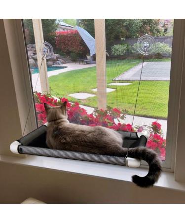 Lcybem Cat Window Hammock - Cat Window Perch with Sturdy Suction Cups Window Bed for Cats Inside, Cat Window Seat Safety Holds Two Large Cats, Providing All Around 360 Sunbathe for Indoor solid