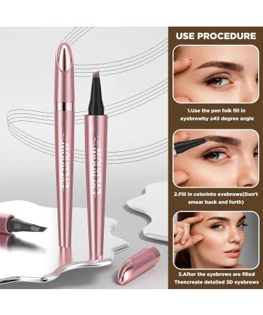TaimeiMao Magic Eyebrow Pen Waterproof 3D Eyebrow Pen New 3D Microblading Eyebrow Pen Strong Adhesion for Shaping Natural Eyebrows Dark Brown - Buy Online on GoSupps.com