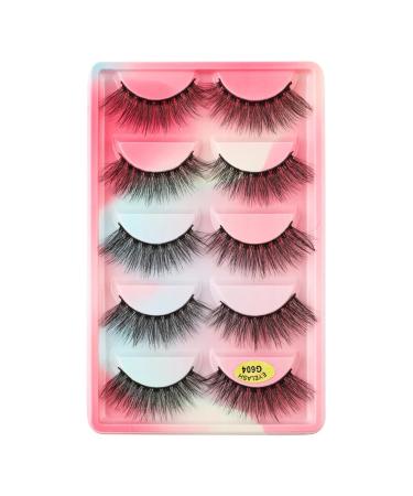 UAMOU Lashes 10/20/50/100 Boxes Mink Eyelashes 5 Pairs Natural False Eyelashes Thick Fluffy Faux Cils Lashes In Bulk G6 Cheerfully (Color : G604CS Size : 20 boxes)