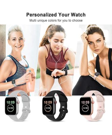 OYODSS 5 Pack Silicone Sport Bands for Apple Watch 38mm/40mm/41mm - Women PinkSand/Stone/Lavender Gray/Black/Gray - Compatible with Ultra SE Series 8 7 6 5 4 3 2 1 - Buy Online on GoSupps.com