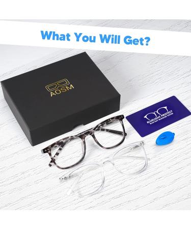 Blue Light Blocking Glasses | Anti Glare Computer Eyewear for Men and Women | UV 400 Protection, Reduce Eye Strain | Square Leopard and Transparent Frames - Buy Online on GoSupps.com