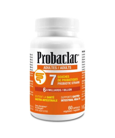 Probaclac Probiotics for Adults 120 and 60 and 30 caps. Probiotics help support gastrointestinal health and Bloating Relief and Contribute to a Natural Healthy Intestinal Flora. Seven strains of probiotic and lactic ferment complex (60 Unflavored)