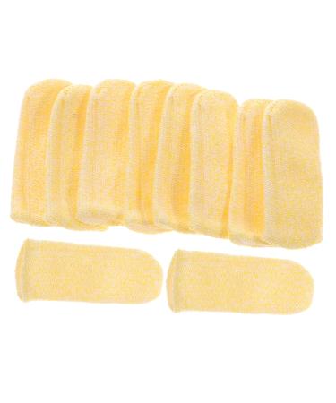 FRCOLOR 10pcs Anti-Cut Finger Cot Thumb Cots Anti Cut Finger Cots Cotton Finger Thumb Saver Finger Protectors for Wounds Anti-Slip Finger Protectors Protection New Fiber Hppe Shield Yellow 6.5X2.8cm