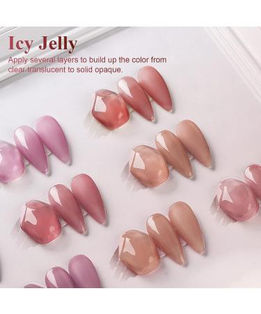 Saviland Jelly Gel Nail Polish Kit - Sheer Milky Pink Nude Colors - UV LED Gel Varnish Set for DIY Nail Art - 6Pcs 7.5ML Gift Set - Buy Online on GoSupps.com