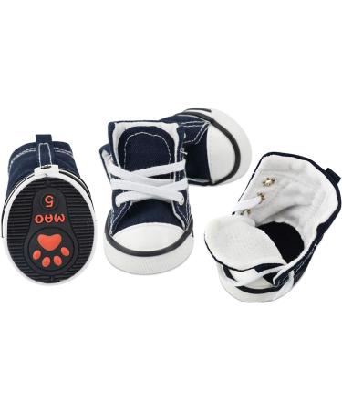 abcGoodefg Pet Dog Shoes | Puppy Canvas Sport Sneaker Boots | Outdoor Nonslip Causal Rubber Sole Shoes for Small Dog - Dark Blue - Buy Online on GoSupps.com