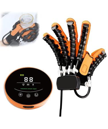 Rehabilitation Robot Gloves Finger Orthosis Stroke Hemiplegia Rehabilitation Training Equipment Finger Rehabilitation Gloves for Hand Function Recovery(Size:L Color:orange Right Hand) Large orange Right Hand