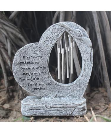 YLSMILE Heart Shaped Paw Print Pet Memorial Stone | Loss of Pet Gifts & Grave Marker for Dogs - Buy Online on GoSupps.com