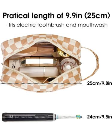 Travel Toiletry Wash Bag - Dopp Kit Shaving Bag for Men and Women - Toiletries Accessories - Light Brown - Buy Online on GoSupps.com