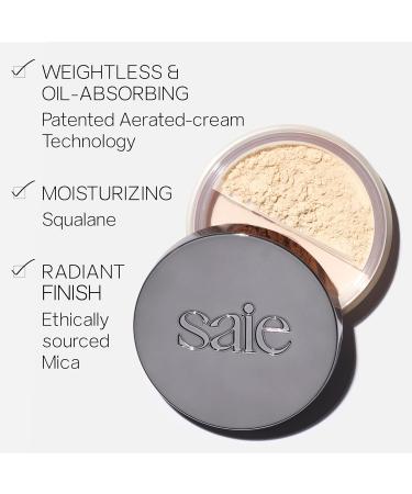 Saie Airset Radiant Loose Setting Powder - Hydrating Translucent Powder for Smooth Weightless Finish - 0.14 oz - Buy Online on GoSupps.com