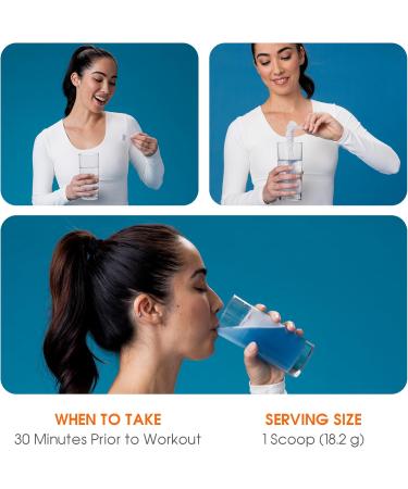 Genius Energized Pre Workout Powder Caffeine Infused Pre-Workout Booster Supplement with Beta Alanine & Alpha GPC No Artificial Sweeteners or Dyes - 200mg Caffeine 20 Servings Blue Raspberry - Buy Online on GoSupps.com