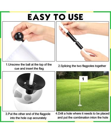 3 Set Golf Flagsticks with Cups for Practice Putting Green - Portable Mini Golf Flag Sticks with Nylon Flags and 2 Section Design - Buy Online on GoSupps.com