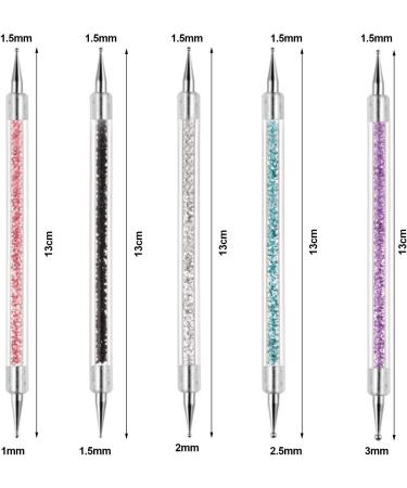 5PCS NATUCE 2 Way Nail Dotting Pen Set for Marbleizing & Nail Art - Rhinestones Gems Picking Tools & Clay Sculpting - Manicure Dot Tool - Buy Online on GoSupps.com