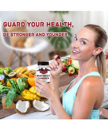 Beet Root Gummies 1000mg - Nitric Oxide Boosting Berry Chews with Grape Seed & B12 - 60 Count for Enhanced Energy & Health - Buy Online on GoSupps.com