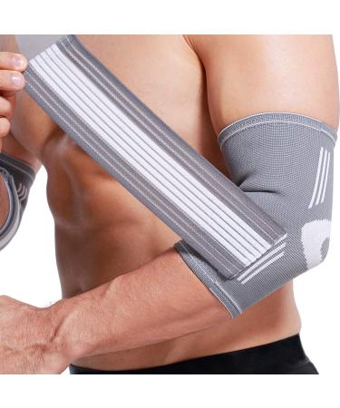 Neotech Care Elbow Brace Support Sleeve - Adjustable Compression Strap - Gray - Size M 1 Pair - Buy Online on GoSupps.com