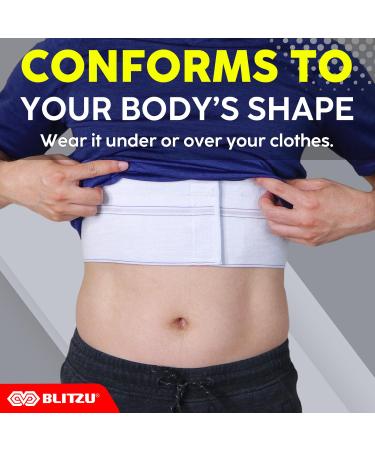 BLITZU Broken Rib Brace & Chest Binder - Post-Surgery Support for Cracked Fractured Ribs | Compression & Pain Relief - Regular Size - Buy Online on GoSupps.com