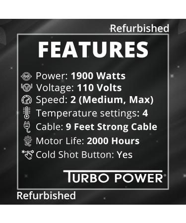 Buy Turbo Power 3200 Max NB Hair Drier - Refurbished Professional Blower for Silky Smooth Hair | International Shipping Available - Buy Online on GoSupps.com