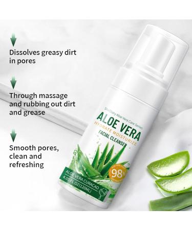 Aloe Vera Face Cleanser | Gentle Exfoliating Foam for All Skin Types | Hydrating & Soothing Cleanser - International Shipping Available - Buy Online on GoSupps.com