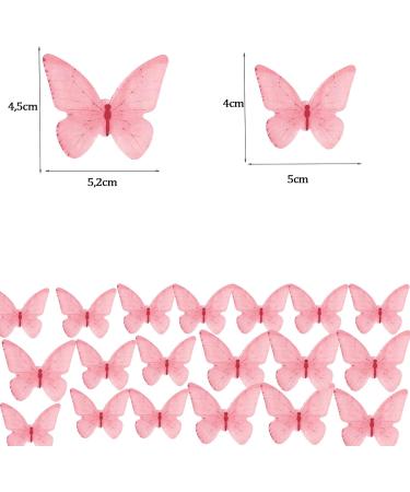 48 Edible Pink Butterflies - Alegre Butterflies TorteDeco | Cake & Cupcake Toppers for Weddings & Baby Showers - Buy Online on GoSupps.com