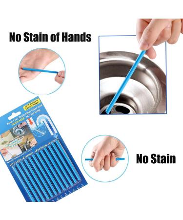 2 Packs of 12 Drain Cleaner Sticks for Bathroom & Kitchens Sink Stick Plughole Sticks Drain Unblocker to Prevent Plug Hole Blockage (Bule) - Buy Online on GoSupps.com