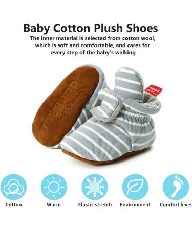 TMEOG Baby Booties Slippers | Infant Boots for Boys and Girls | Winter Sock Crib Shoes | 0-18 Months | Light Green Striped - Buy Online on GoSupps.com