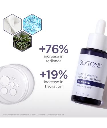 Glytone Micro-Peel Lactic Serum 10% - Vegan & Fragrance-Free Retexturizer for Dull Dry Skin - International Shipping Available - Buy Online on GoSupps.com