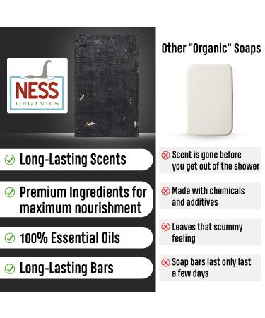 Ness Mens Pine Tar Soap Bar - Organic Ingredients, Essential Oils, Moisturizing, Handmade in USA - Cruelty Free, Vegan - 5 oz - Buy Online on GoSupps.com