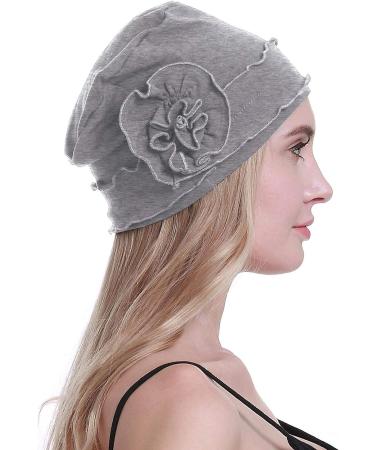 Osvyo Chemo Headwear Turban Cap for Women - Cancer Beanie Hair Loss | One Size Cotton Light Grey - Buy Online on GoSupps.com