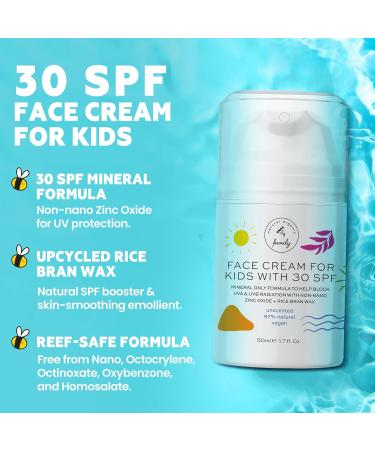 Kid Face Sunscreen Moisturizer with SPF SPF 30 Mineral Face Sunscreen Lightweight Non-Greasy Reef-Safe with Zinc Oxide & Niacinamide Broad-Spectrum UV Protection Daily Moisturizer for Kids Unscented SPF 30 - Buy Online on GoSupps.com