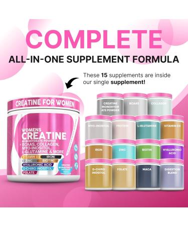 2Packs Creatine for Women Creatine Monohydrate Serving to Support Energy Lean Muscle Mass and Mental Clarity Unflavored Vegan NonGMO - Buy Online on GoSupps.com