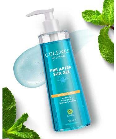 Celenes by Sweden Pre & After Sun Gel 200 ml All Skin Types - After Sun Milk in Refreshing Gel Moisturizing Soothing Postbiotic Regeneration Hydration Lasting Essential Minerals - Buy Online on GoSupps.com